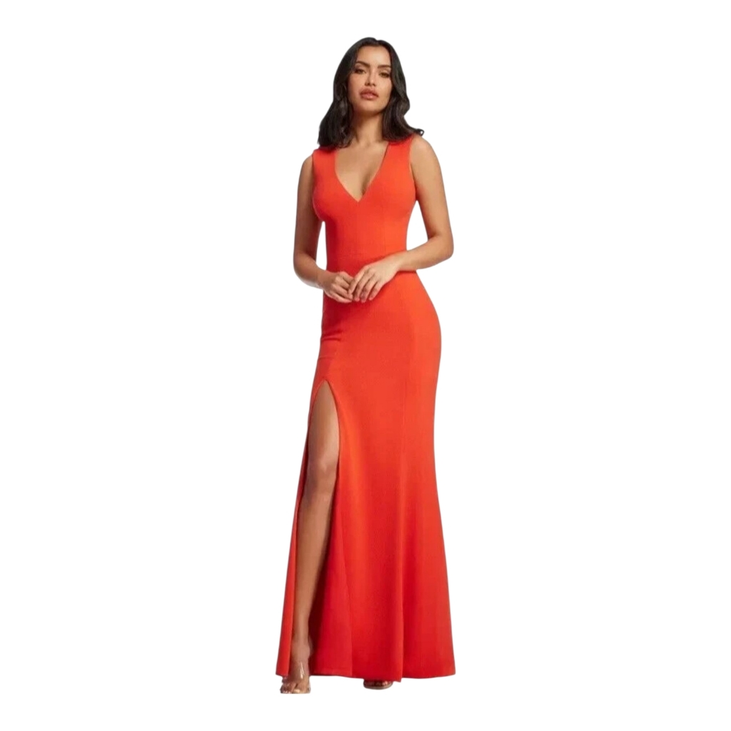 Dress The Population Red Orange Gown Dress